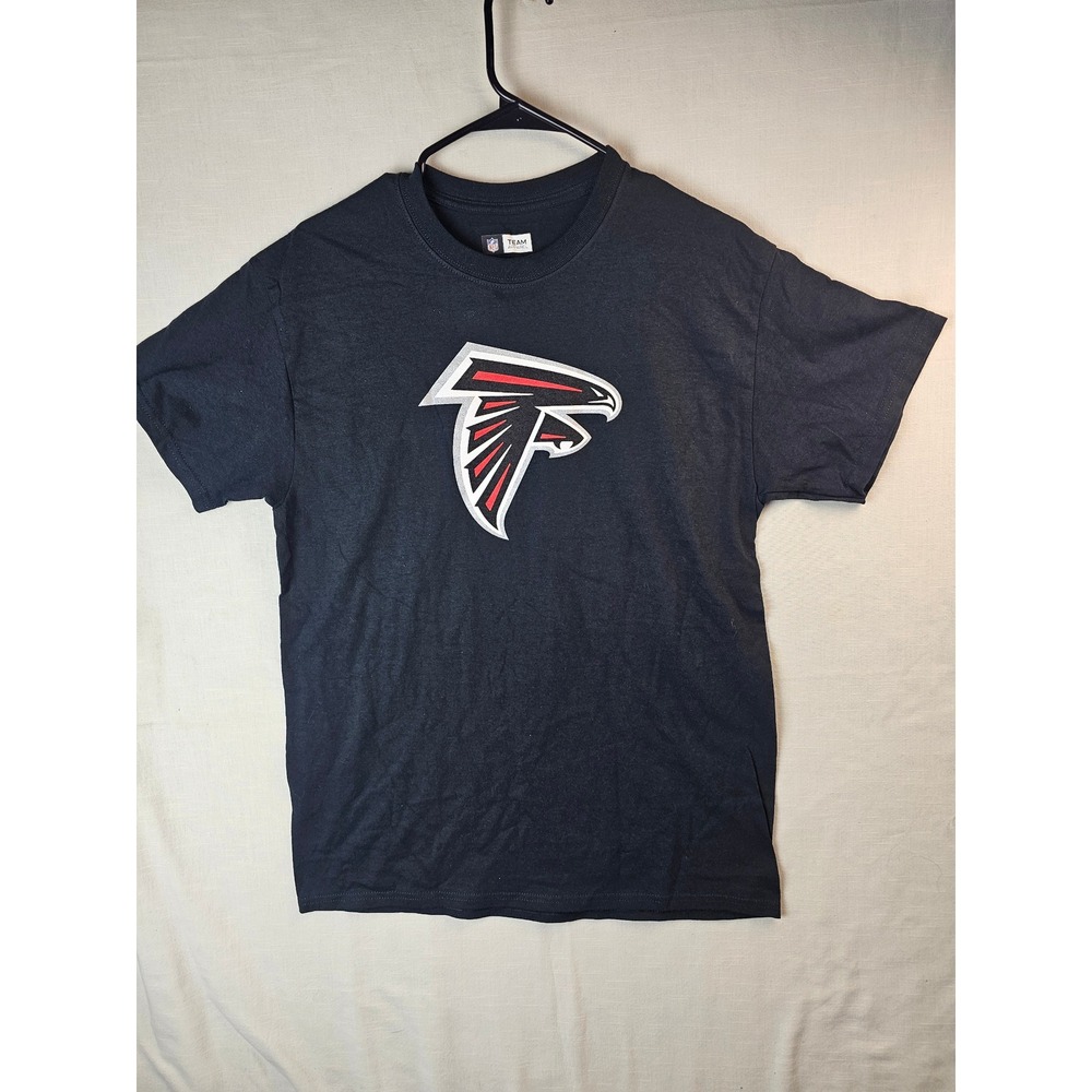 NFL Team Apparel Atlanta Falcons Mens T-Shirt Black Short Sleeve Graphic Tee M
